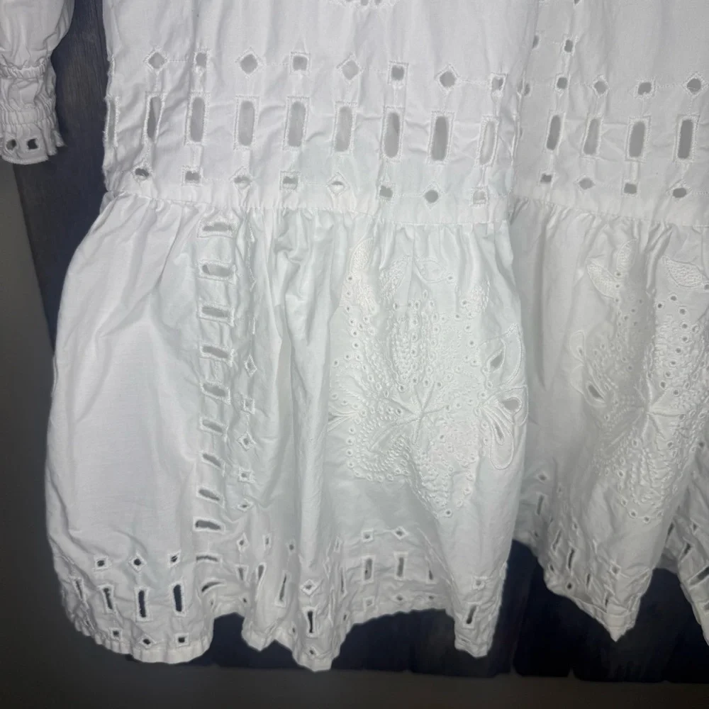 Rails Saylor Eyelet Dress in White * Missing Belt* size Small - Picture 6 of 14